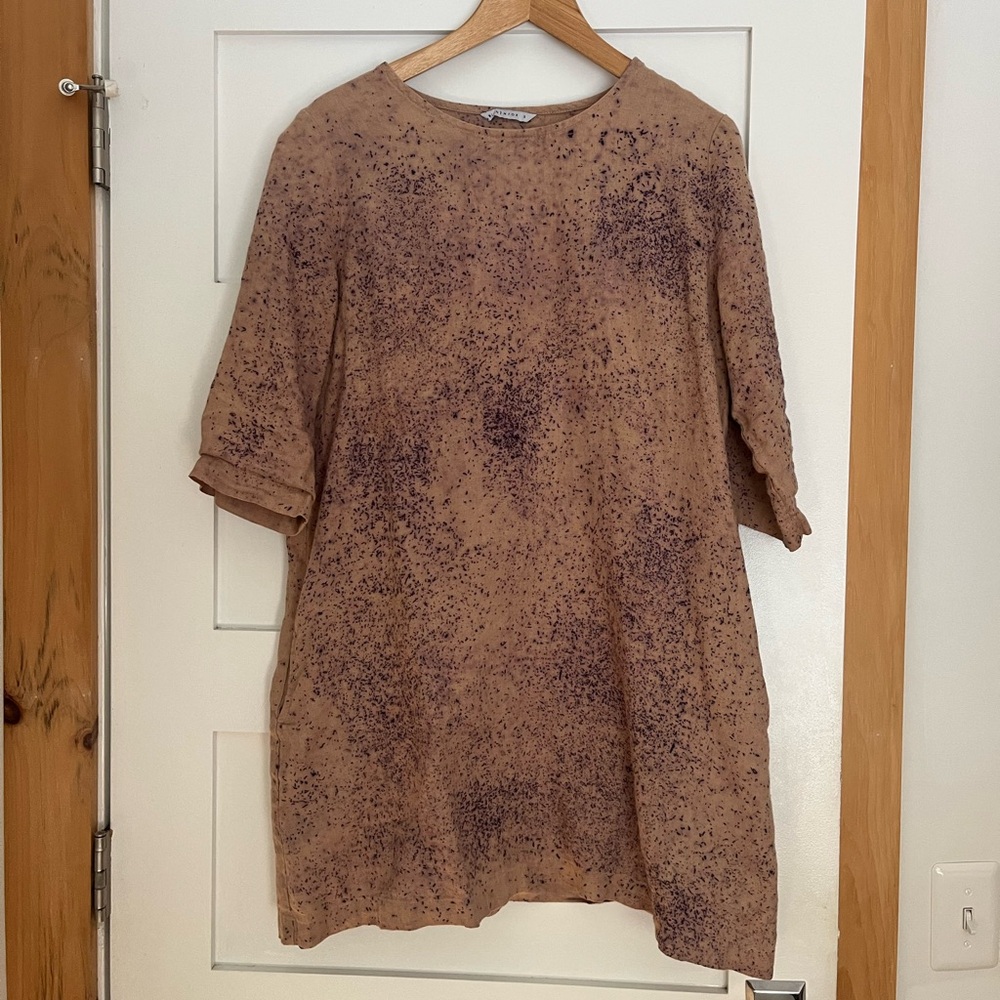 Linenfox Janid Dress, S natural dye with logwood